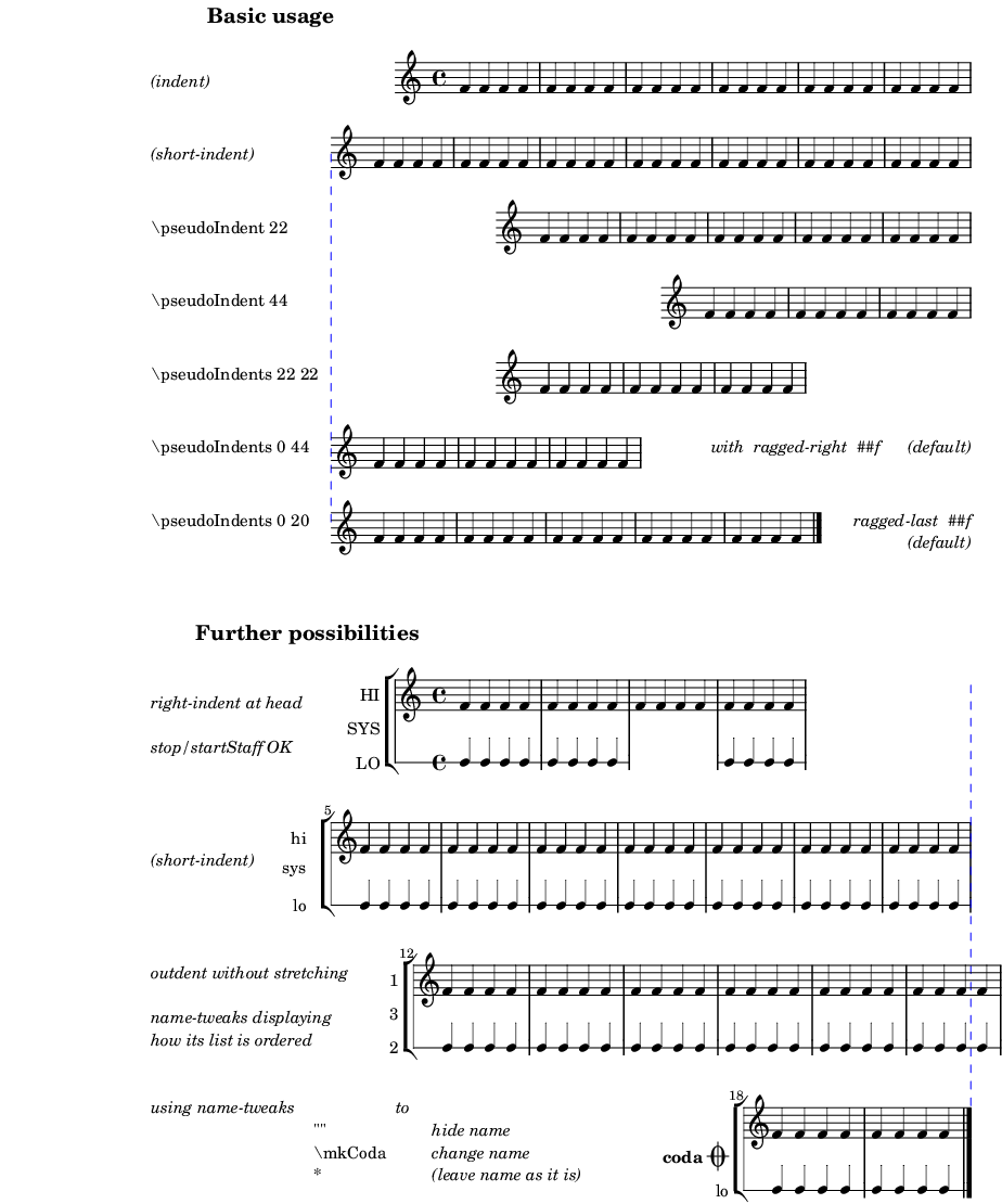 Indenting individual systems