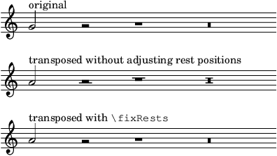 Transposing pitched rests