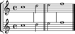 Mensurstriche layout (bar lines between the staves)