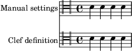 Using non-standard clef positions and adding customized clef definitions