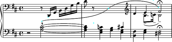 Slur with two turning points