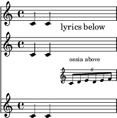 Vertically aligning ossias and lyrics