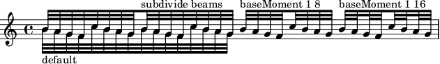 Automatic beam subdivisions