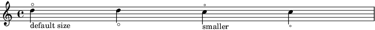 Changing \flageolet mark size