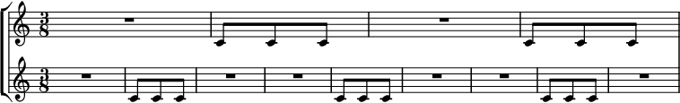 Polymetric section: printing full-measure rests