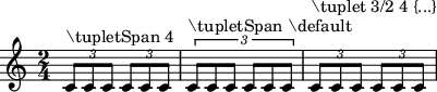 Entering several tuplets using only one \tuplet command