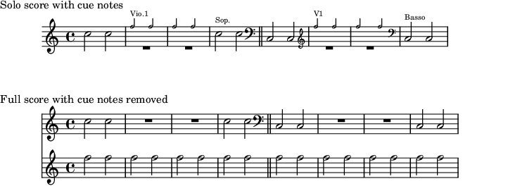 Adding instrument name and clef change to cue notes