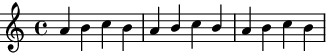 Default direction of stems on the center line of the staff