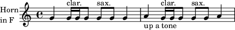 Quoting another voice with transposition