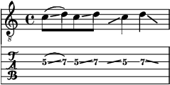 Slides in tablature