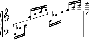Tuplet bracket and change staff